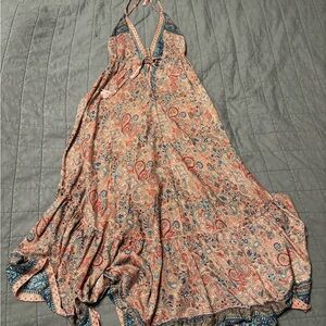 Bohemian Paisley Backless Dress - Multicolor